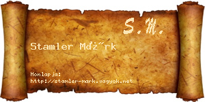Stamler Márk névjegykártya