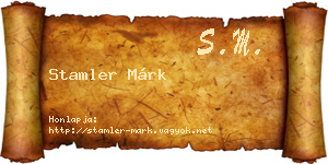 Stamler Márk névjegykártya
