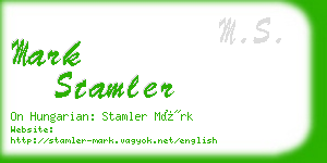 mark stamler business card